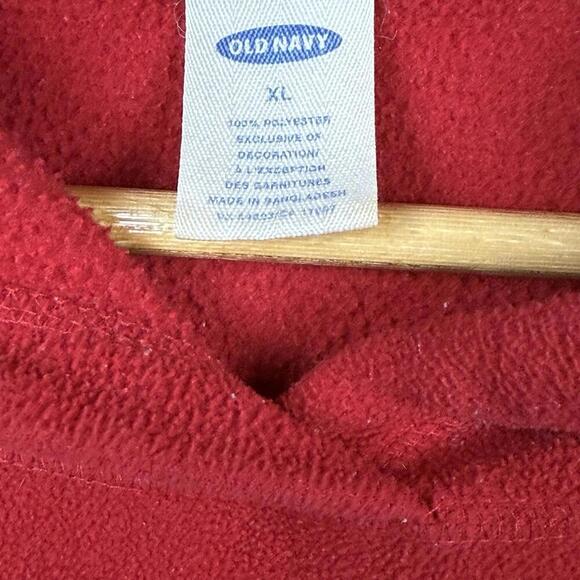 VTG Y2K Old Navy Skate Polar Fleece Boulder Snowboards Hoodie Sweatshirt Red XL - Picture 5 of 8